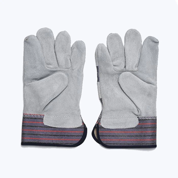 Reinforced Cow Split Leather Welding Gloves Heat Resistant Leather Work Fire Gloves